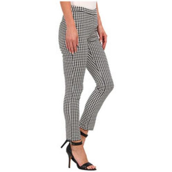 Free People White Black Gingham Pattern Skinny Pants Size 4 - Picture 1 of 6